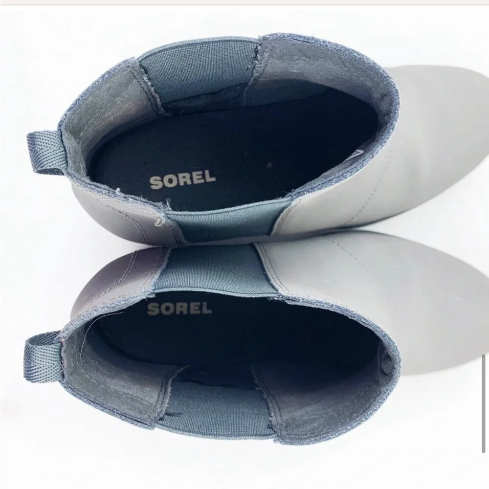 SOREL Gray Joan of Arctic Wedge Hidden Heel Chelsea Boot WOMEN'S Size 5 - Picture 5 of 12